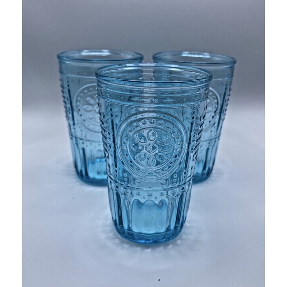 Bormioli Rocco Other - Bormioli Rocco Romantic Cooler Drinking Glass Set of 3, 12oz- Light Blue